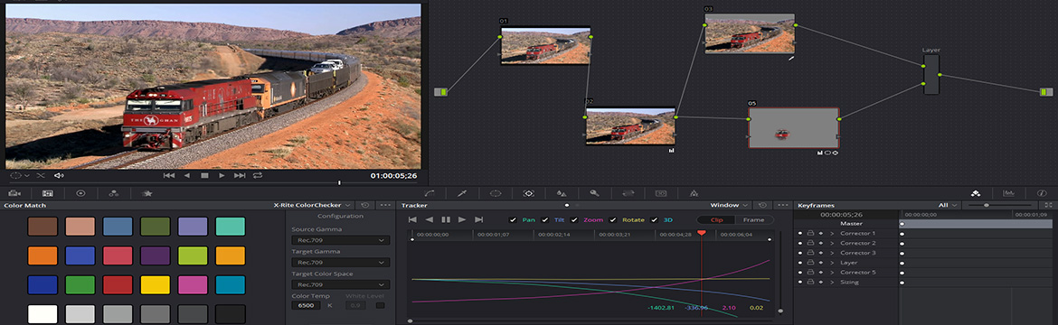 color grading a scene and working with nodes in the Davinci resolve color grading interface